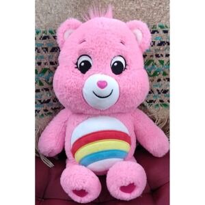 CARE BEARS Unlock the Magic Pink Rainbow CHEER BEAR 14" Plush 2020